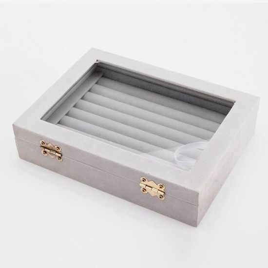 7 Compartiments Boîtes à Bijoux Pour Boucle D'oreille, Boîte De Rangement En Velours Pour