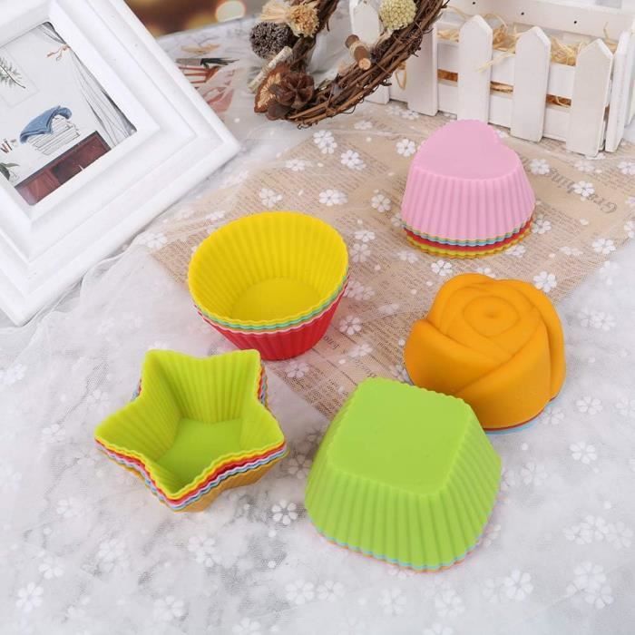 Natudeco Lot De 24 Moules à Muffins En Silicone, Réutilisables, 4