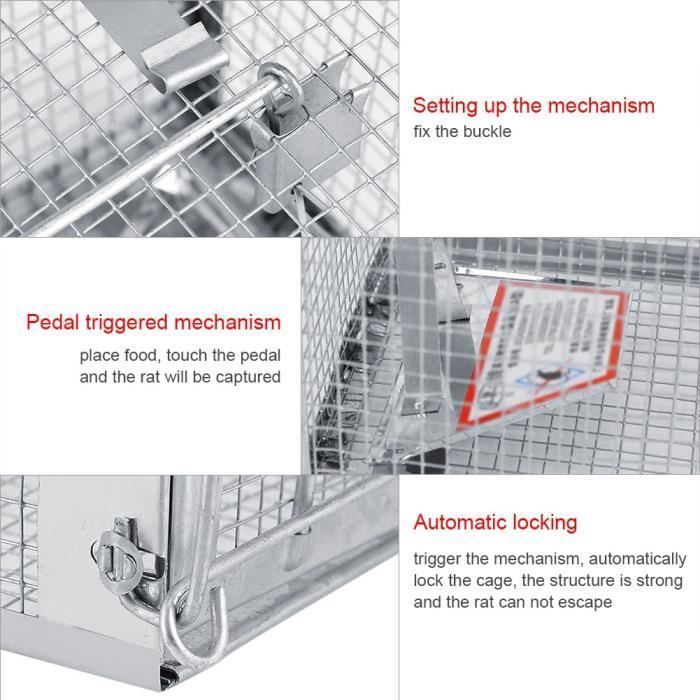 Piège à Rats Et Souris Vivant Réutilisable - 2 Cages En Métal Galvanisé, Capture Sans Tuer, Pour Intérieur/extérieur