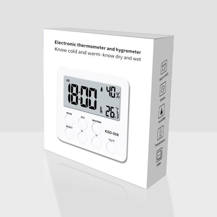 2PCS Thermomètre Hygromètre Intérieur Thermo-hygromètre Numérique