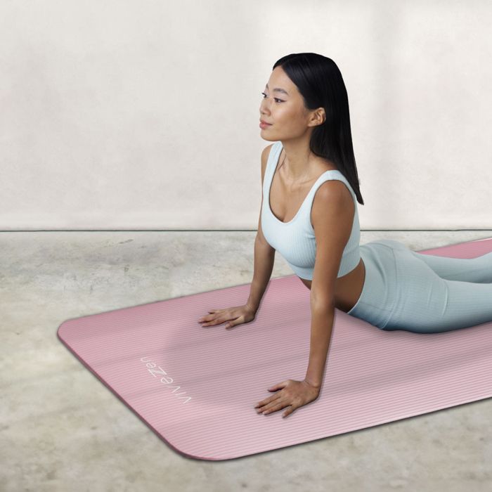 Tapis De Yoga Extra épais Simple Deluxe – 1/2 Pouce Avec Sangle – Vin Profond