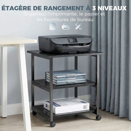 Support Imprimante Support D'imprimante Avec Rangement Étagère De Bureau à 2 Niveaux Organisateur De Meuble Cours