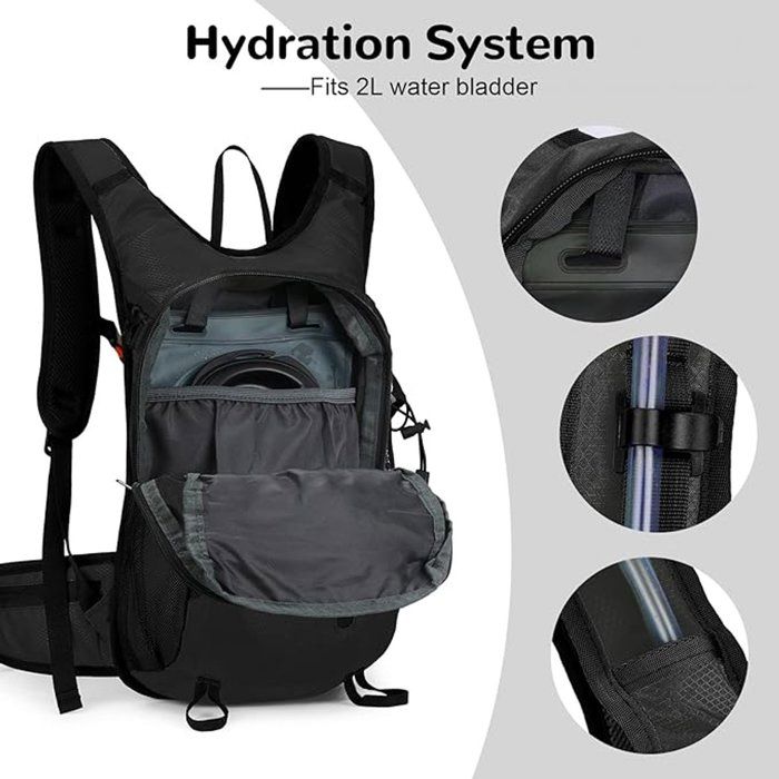 Sac à Dos Vélo Lixada Léger 46 Cm – Imperméable, Filet Casque, Bandes Réfléchissantes, Pour Rando/course/camping