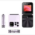 Téléphone Portable Pliable Flip 2G Non-intelligent i15 Pro, Dual SIM, Téléphone Pliante - Violet-0