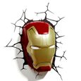 Color Iron Man Face Lampe 3D Marvel de la Série Vengers, Veilleur Créatif, Ironman Hulk Hammer Capitaine Amér-0
