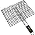 Grille Acier Refermable Pour Barbecue Charbon - Cook'in Garden - Grille rectangulaire - 40 x 30 cm - Manche Soft Touch-0