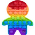 Push POP IT Fidget Toy en Petite Bonhomme Multi-couleur Jouet Anti Stress à Bulles - New&Teck -0