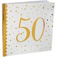 Livre d'or 50 ans Joyeux Anniversaire Blanc et Or Multicolor-0