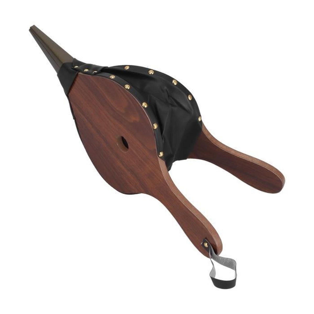 Soufflet De Cheminée Manuel En Bois Et Cuir PU - Pour Allumer Feu, Barbecue, Camping - Décoration Rustique, 39.5x18cm - Argenté