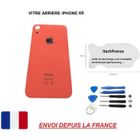 ITECHFRANCE vitre arrière CORAIL/ORANGE IPHONE XR 6.1 qualité origine en verre, coque cache batterie double face Adhésifs et kit outils spatule.