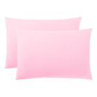 MATIN CALIN Lot de 2 taies d'oreiller 50 x 70 cm - 100% Coton-57 fils-cm² Rose