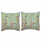 MOUTON MAISON DECO Taies d'oreillers Plantes branches fleurs oiseaux 3D effet 2 pieces 63*63cm