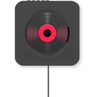 Lecteur CD Noir Audio Mural Avec Télécommande Haut-parleurs HiFi Bande Complète Radio FM USB Musique MP3