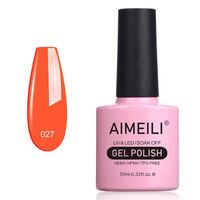 AIMEILI Soak Off UV LED Vernis à Ongles Gel Semi-Permanent Gel Polish - Orange Sweetie (027) 10ml