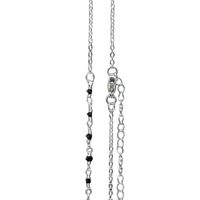 Chaine pour bola de grossesse -  plaqué argent véritable Semi-perlée (Argent/cristal noir) - 114cm - Irréversible bijoux