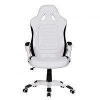 Chaise de bureau blanc design en PVC L. 56 x P. 62 x H. 122 - 130 cm - Vansplunter Blanc