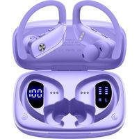 Écouteur Sans Fil Sportif BMANI Oreillette Bluetooth 5.1 Étanche IPX5 Son Stéréo Autonomie 48h Micro Intégré Violet