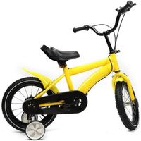Vélo pour enfant 14 pouces avec roues stabilisatrices - Marque - Modèle - Stabilité - Unisexe - 95-125 cm Jaune