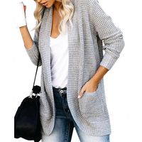 AmzBarley Femme Cardigan Manches Longues Casual en Tricot Nouveau Mode Ouvert avec Poches Chaud Automne Hiver Sweater Outwear