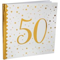 Livre d'or 50 ans Joyeux Anniversaire Blanc et Or Multicolor