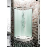 Cabine de douche intégrale arrondie 90x90 cm, cabine de douche complète quart de cercle Ibiza, Schulte