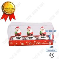 TD® Bougie de Noël peinte décoration cadeau de Noël bougie de vacances trois dans une boîte pendentifs suspendus père noël