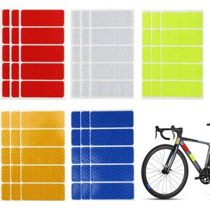 75 Bandes Réfléchissantes Autocollantes 3x8 Cm - Imperméables - Pour Casque Moto, Vélo, Voiture - 5 Couleurs