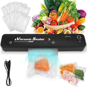 GERYON Machine à Emballer Sous Vide Pour Emballer Automatiquement Les Aliments Sous Vide Avec Kit De Demarrage Voyants Lumineux Facile A Nettoyer Mode Sec Et Humidite Design Compact Argent F