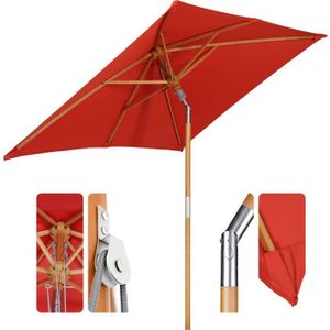 PARASOL 200 × 150 cm Parasol en Bois inclinable pour Patio Jardin Balcon Piscine Plage rectangulaire Sunscreen UV50+