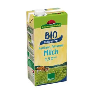 LAIT FRAIS SCHWARZWALDER - Lait de vache demi-écrémé 1,5% Bio sans lactose 1 L