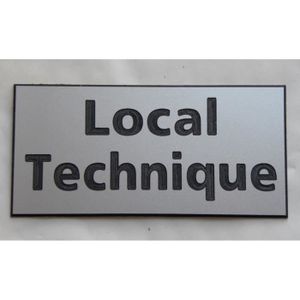 Plaque gravée autocollante 14,5x4cm Local Piscine fond rouge