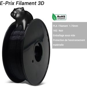 Filament Elegoo PLA Noir (Black) 1.75mm 1Kg – Elegoo France