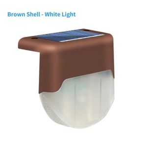 BALISE - BORNE SOLAIRE  Borne Solaire - 4 PIÈCES - Shell brun - blanc - Lampe LED solaire imperméable