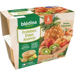 COMPOTE DESSERT FRUITÉ BLEDINA - Coupelles pommes kiwi ananas 4x100g