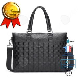 Sac De Poignet Homme En Cuir Véritable - Noir, 2 Compartiments Zippés, Dragonne Pratique - 3