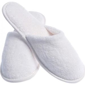QCSTORE Lot de 6 paires de chaussons d'invité en feutre polaire -  Pantoufles de bain - Pour hôtel - Portables - Lavables - Antidérapantes -  Pour hôtel : : Mode