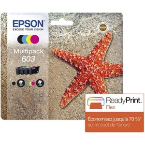 PACK CARTOUCHES EPSON Multipack 603 - Etoile de mer - Noir, Cyan, 