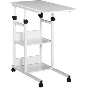 TABLE D'APPOINT HOMCOM Table d'appoint Bout de canapé Table roulan