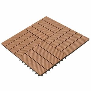 CARRELAGE - PAREMENT Carreaux de terrasse/revêtements de sol - WPC et composite bois plastique - 30x30 cm - 11 pcs 1 m2 - Marron SIB-9112571165246