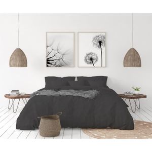 SUPER KING SIZE Parure de lit Alyssa Floral Rouge Noir En Polyester Feuilles