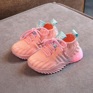 Chaussures enfants bébé nourrisson filles cils cristal bowknot LED bottes  lumineuses chaussures baskets, taille: 34 (rose avec coton)