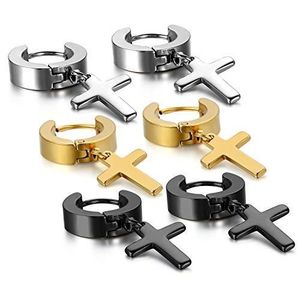 6 Paires Boucle d oreille en forme de vis Acier Inoxydable Boucle dOreille Anneau Homme Femme Ronde Noir Boucle Clou dOreille Ronde Piercing Pendentif R/étro