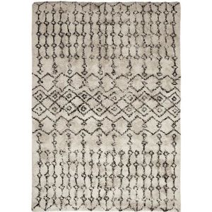 TAPIS DE COULOIR BERBERE TRIBAL - Tapis 100% coton recyclé motifs berbères écru naturel 120 x 170 cm