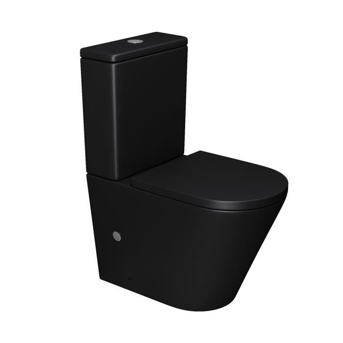 Abattant WC noir mat déclipsable avec frein de chute duroplast SEDILO