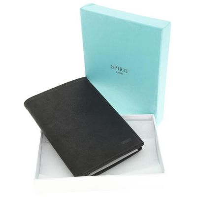 Portefeuille Homme SPIRIT En Cuir Vachette Rigide Noir - Neuf Avec étiquettes, Style Robuste