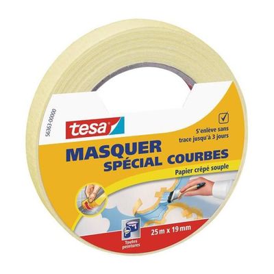 Ruban de protection peinture en papier crêpé souple spécial