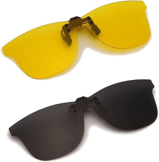 Lunettes De Soleil Polarizées Clip-On Flip Up Pour Myopes - Marque Honey Joe - Monture Plastique Multicolore - Neuf