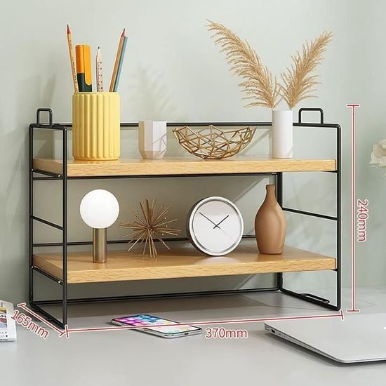 Étagère De Rangement Bambou 3 Niveaux - Organisateur Bureau Ou Cuisine - Design Naturel Et Fonctionnel