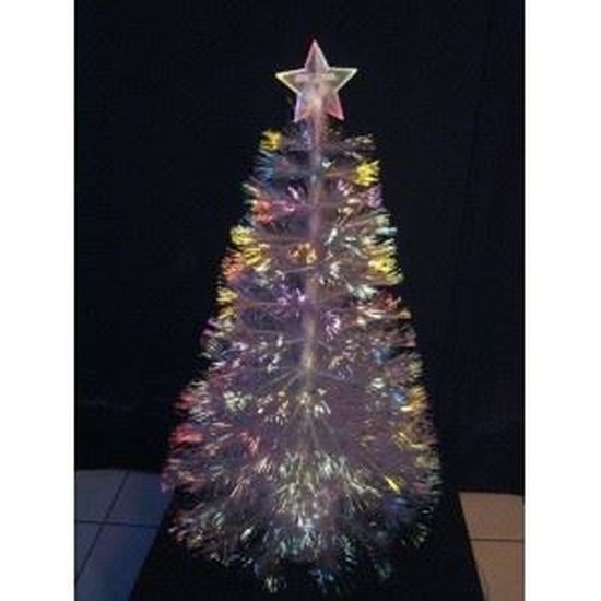 Sapin de noel blanc en fibre optique 150 cm Cdiscount Maison
