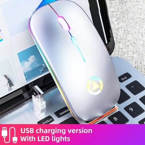 Mouse wireless ricaricabile Mouse retroilluminato USB Bluetooth da